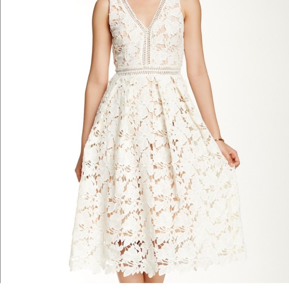 White wedding rehearsal dress